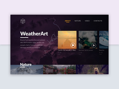 Simple Landing - WeatherArt art design homepage landing nature uiux web