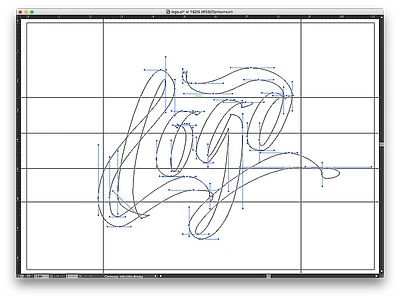 Vector Lettering anchor points brush script brushpen chuckchai handles illustrator lettering logo vector wireframe