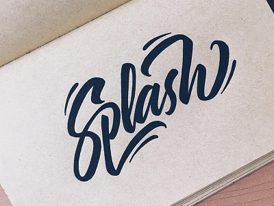 Splash black brush script brushpen clean drawing hand lettering handmade lettering minimal script sketching splash