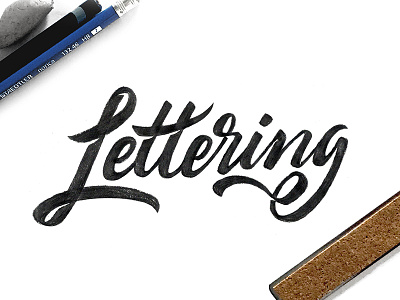 Lettering brush brush script brushpen chuckchai handmade handwritten lettering pencil drawing