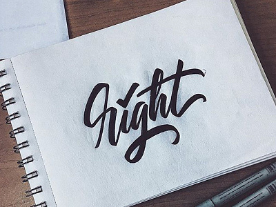 Right brush brush script brushpen chuckchai handmade handwritten lettering script lettering