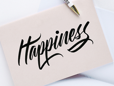 Happiness calligraphy drawing handlettering handmade illustration lettering photoshop typography
