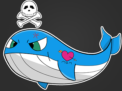 Wilderness Whales (Old School Runescape Clan Mascot) design illustration