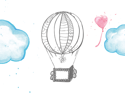 Hot Air Balloon for Childrens Book childrens book illustration vector watercolor