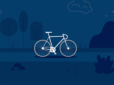 Bike Security Illustration bicycle bike blue flat graphic illustration