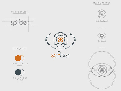Spider design eye graphic logo spiderweb spionage spy