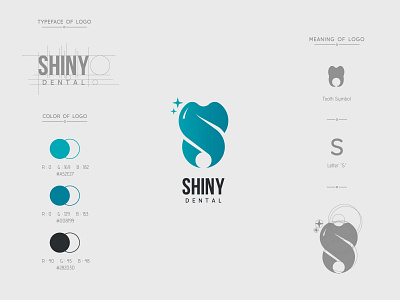 Shiny Dental dental dentist design graphic health logo shine shiny simple tooth wordmark