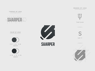 Sharper design graphic letter s logo simple trident wordmark