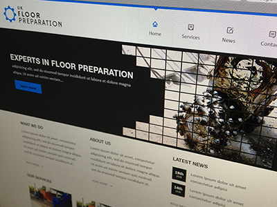FloorPrep Website black blue floor prep homepage icons
