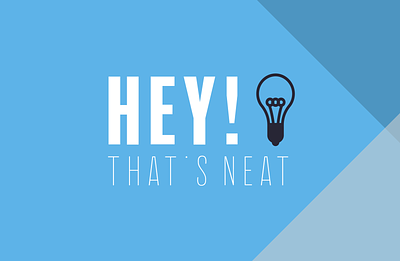 Hey That's Neat! blue branding design icon illustration light bulb logo typography vector youtube