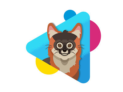 Fox Icon animal art cmyk colors fox illustration vector web design