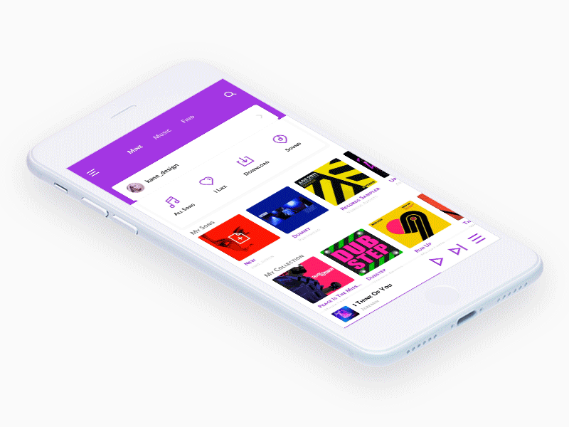 X-Music Main process interactive animation app enter gif kane kane d line login music purple song ue ui