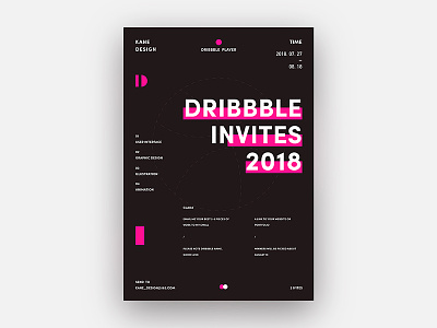 2 Dribbble Invites app dribbble flat format invite invites