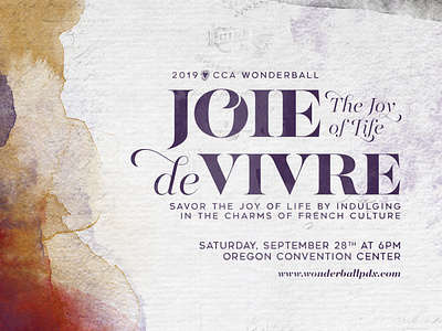 "Joie de Vivre" - Gala Digital Invitation french gala invitation photoshop watercolor