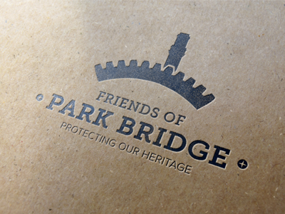 Friends Of Park Bridge Logo Letterpress 400gsm branding huddersfield letterpress logo yorkshire