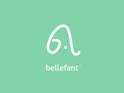 bellefant logo belle branding color colour elephant green ident infant logo pastel