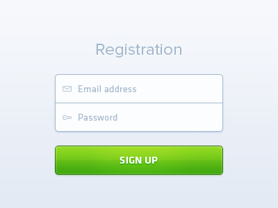 Registration and sign up form blue button cta email form green klavika minimal nova password proxima register sign simple ui up