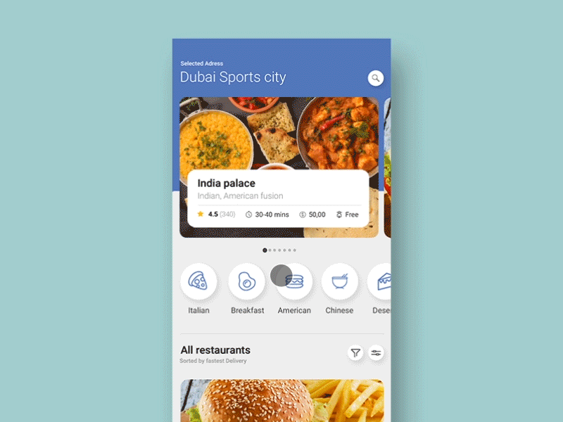 Food Delivery App delivery food mobile ui ux