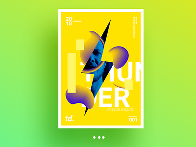 Thunder-001-Poster Design art creative design lyrics poster songs.