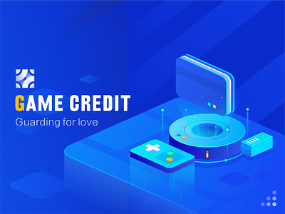 Game credit 2.5d credit credit card design flat game illustrations originality