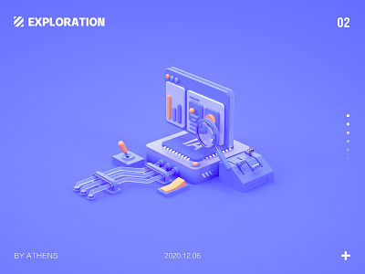 Exploration and application of AI in analysis 3d ai c4d chip computer data design performance science and technology search software 性能 插图 搜索 数据 科技 视觉