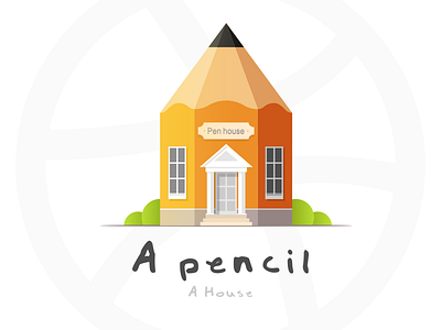 A House flat house illustrations originality pencil