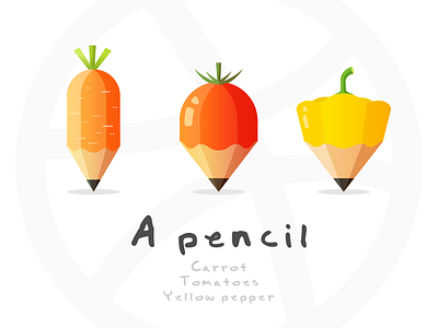 Carrot Tomatoes Yellow Pepper carrot flat house illustrations originality pencil pepper tomatoes yellow