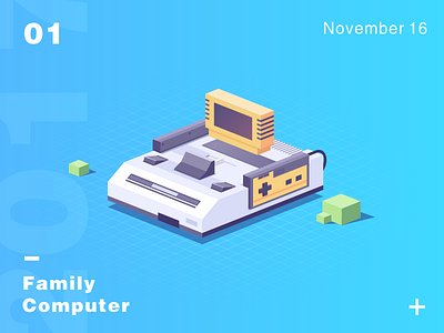 Family Computer china computer family illustration isometric machines recreational