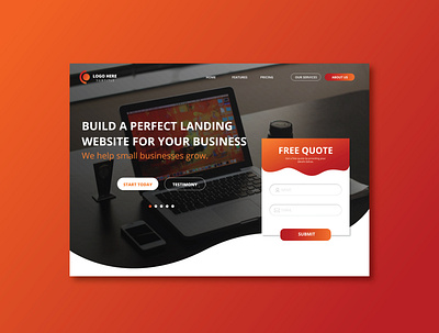 Landing Page 1 figma illustraion illustrator landing page minimal ui design web web design webdesign