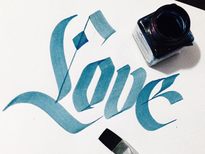 Love calligraphy handmade lettering type typography