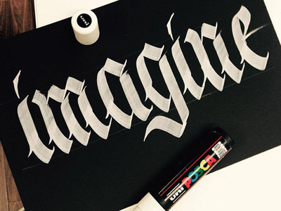 Imagine calligraphy handmade lettering typography