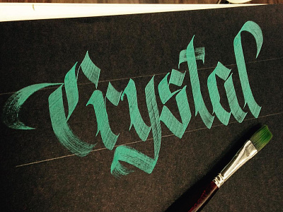 Crystal brush calligraphy handmade lettering letters typography