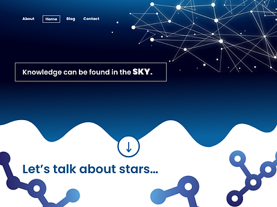 Landing Page : Sky is the Knowledge blue dark illustration landing page sky stars ui ui design ux web design web designer