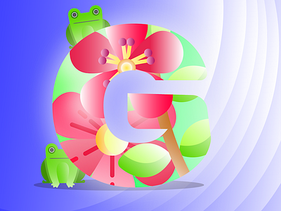#36daysoftype07 36daysoftype 36daysoftype07 frogs g gradient gradientcolor illustration illustrator letter spring