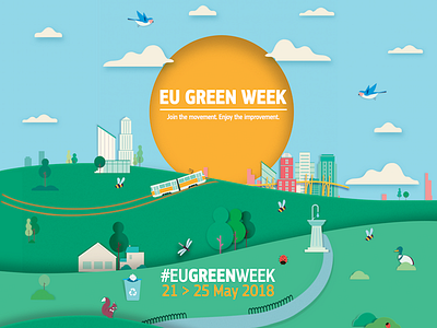 EU Green Week - Landing Page sample eu eugreenweek flatcolor green icfmostra landingpage papertexture ui uiux ux webdesign