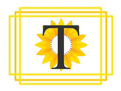 36 Days of Type - T est un Tournesol 36daysoftype 36daysoftype t frames lettering rectangle summer sunflower tournesol typography yellow