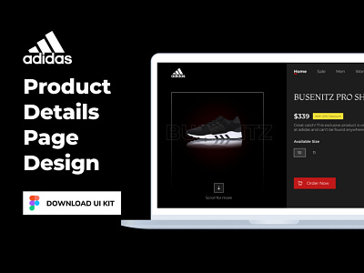 Product detail page | Adidas ad branding design graphic design typography ui ux