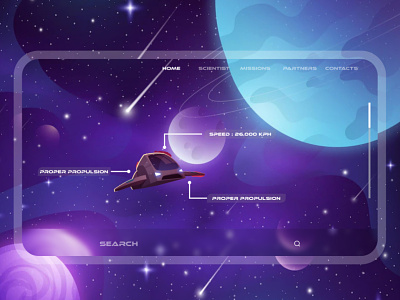 Spaceship Landing Page ad branding design ui ux