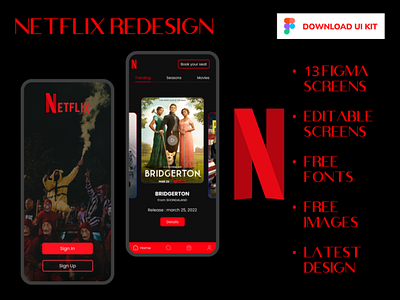 Netflix Redesign ad branding design graphic design illustration logo typography ui ux vector