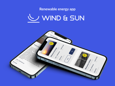 Renewable energy app Wind&Sun app application design mobile phone screen ui ux