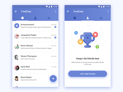 Making friends is very interesting android app chat find friends ui