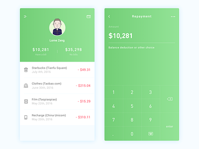 Credit Card App Design