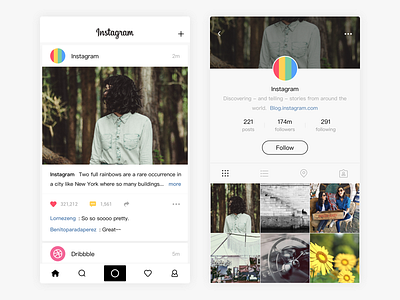 Instagram app redesign for iOS