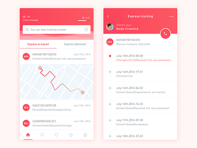 Express Tracking App Design