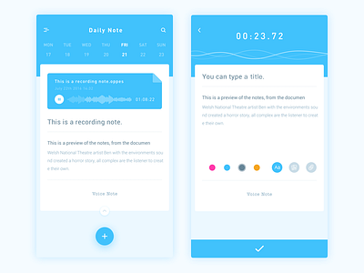 Daily Note App Design