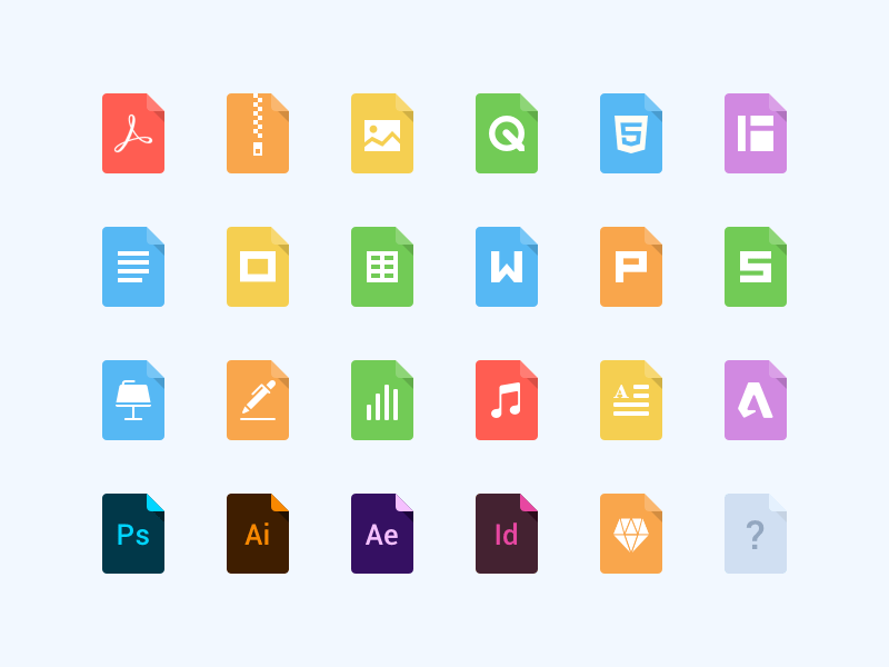 Attachment Icons attach attachment axure doc document html icons photo sketch upload zip
