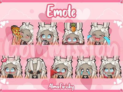 Chibi or Emote Commission by ViolaGrist chibi commission discord emote illustration twitch