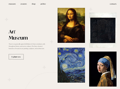 Virtual Museum - Landing Page ancient application art classic creative culture desktop graphic design history interface landing page metaverse musem ui ux virtual museum virtual reality website