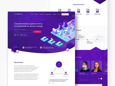 Atomine Landing page