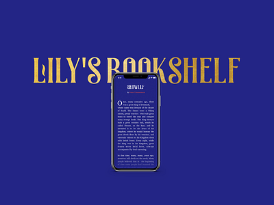 Lily's Bookshelf app book fairytale gold mobile typogaphy ui